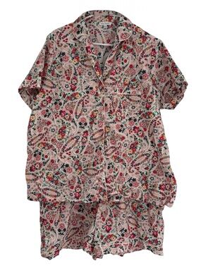 VERA BRADLEY Short Sleeve Pajama Set Size 2X  Sleepwear Pink Floral Cottage